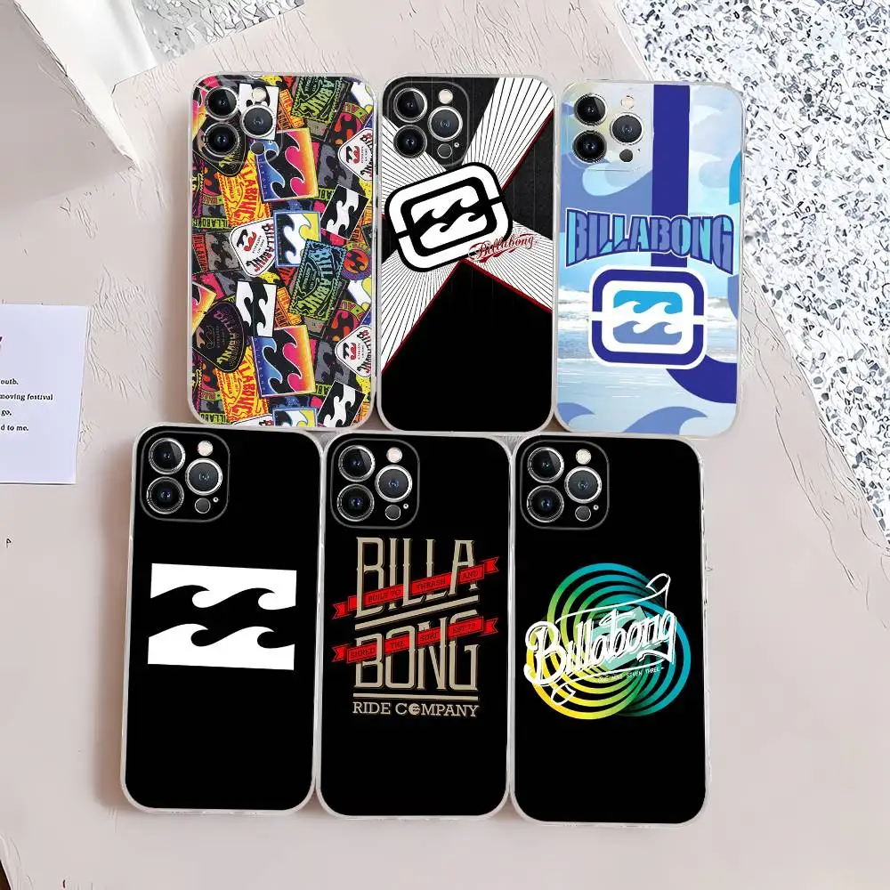 Funda de teléfono C-Casual-S-Surfing-B-Billabong para IPhone 11 13 16 12 17 14 15 Pro Max Plus, funda trasera transparente suave