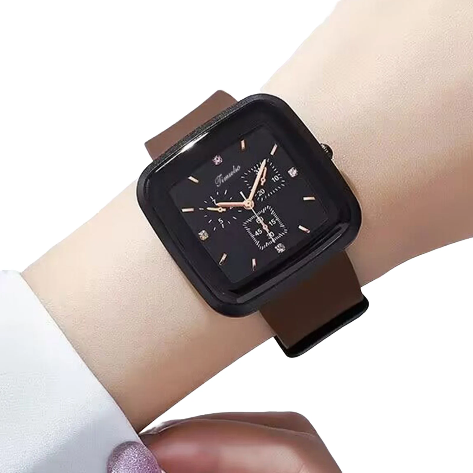 

Women's Fashion Quartz Watch Easy Read Square Dial Analog Simple Design Wristwatch for Girlfriend Birthday Gift