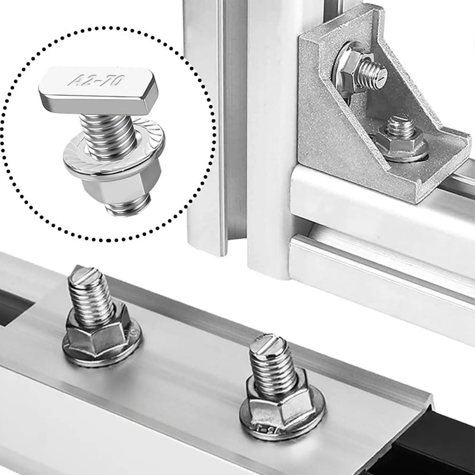 T Nuts And Bolts Stainless Steel Hammer Head T Screw Rust-Resistant Fastener Hardware For Installation Furniture Building Door