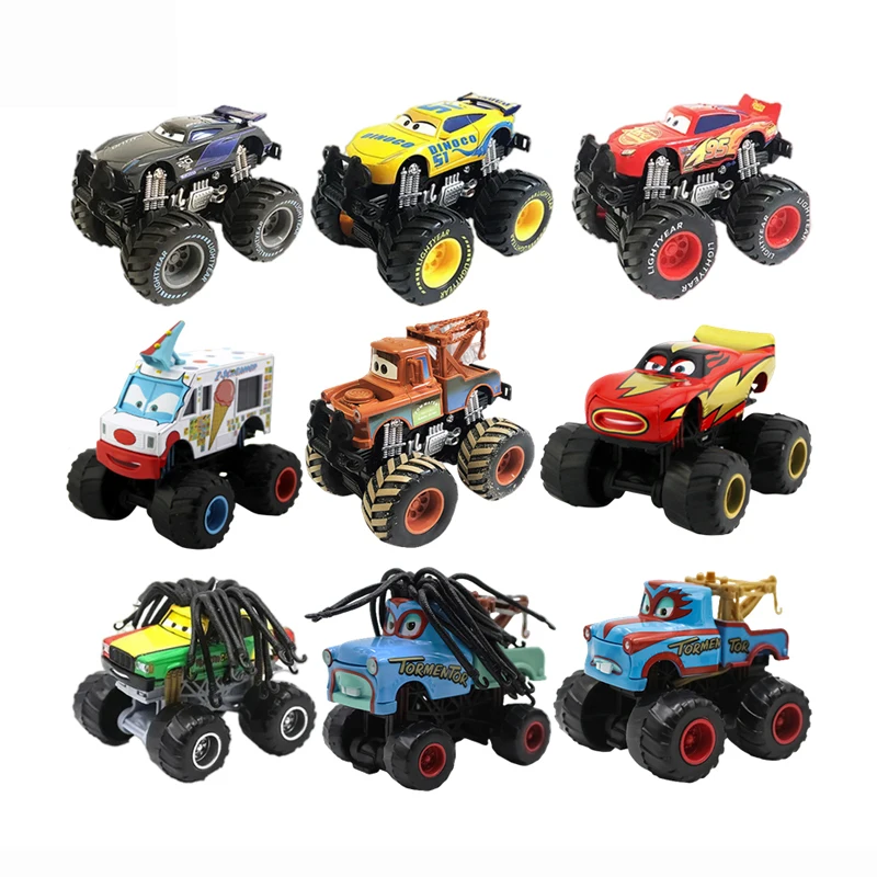 

Hot Pixar Cars 2 3 Wrestler Mater High legged Lightning McQueen Racing Series Metal Alloy Vehicle Kids Collection Toys Kids Gift
