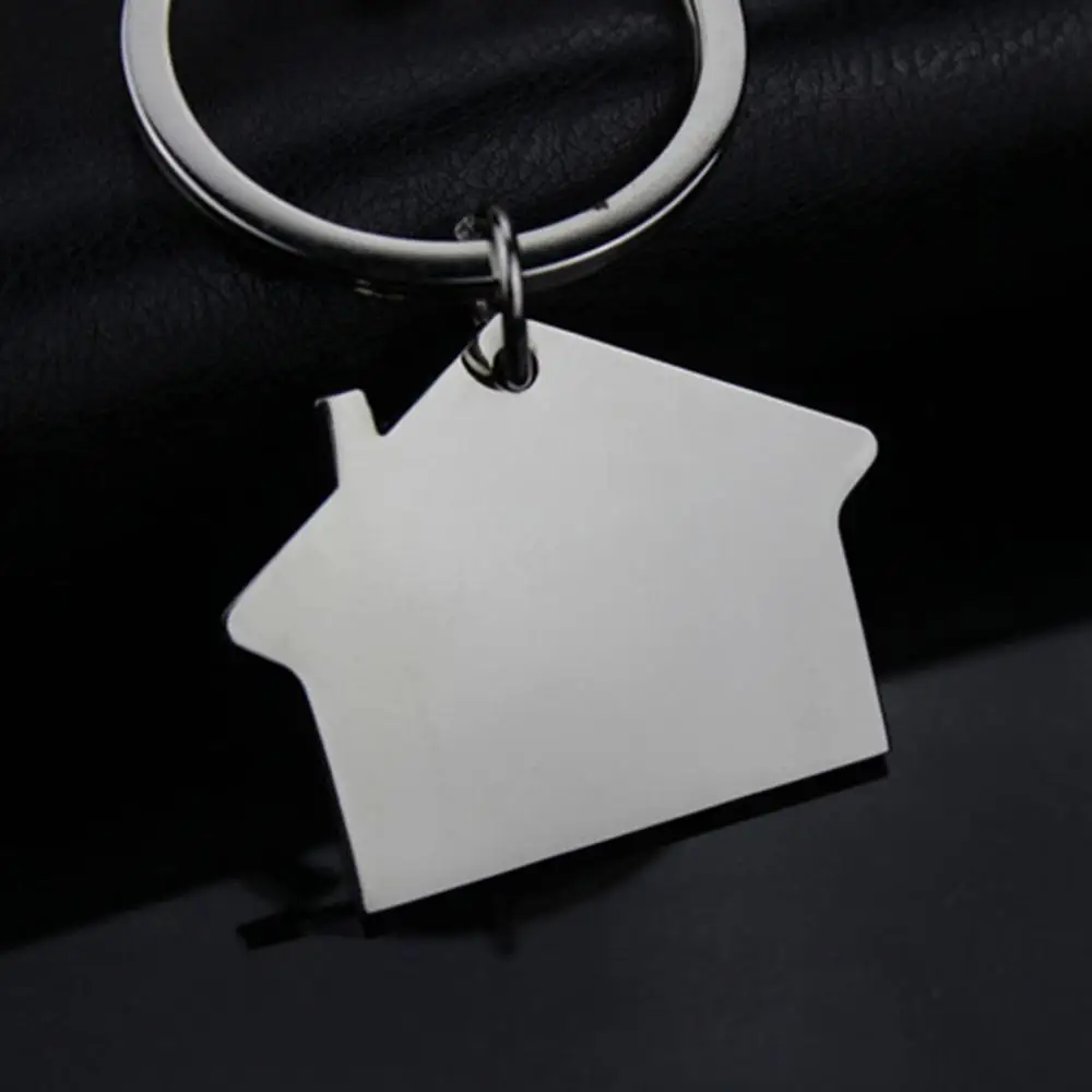 Cabin Small House Hanging Pendant Keyring Key Holder Keychain Bag Purse Decor Couple Lovers Stainless Steel Matching Keyring