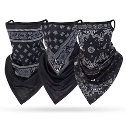 Outdoor Face Protective Multifunctional Bandanna Mask For Men Women Black White Sports Paisley Bandana Wrap Earloops Neck Gaiter