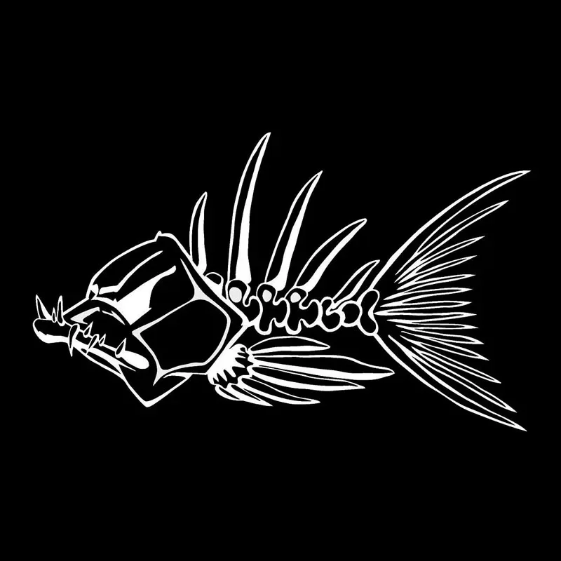 Tribal Fish Skeleton Funny Car Stickers Fashion Decorative Decals Personalized Pvc Waterproof Decals Black/white, 15cm * 9cm