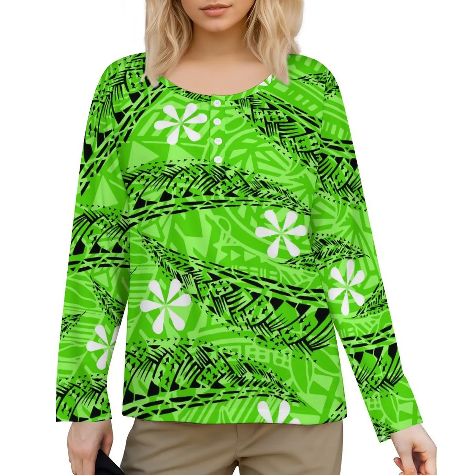 Simple And Stylish Women T-Shirt Classic Long Sleeve Comfortable Soft Fabric Polynesian Tribal Style Custom Samoan Print