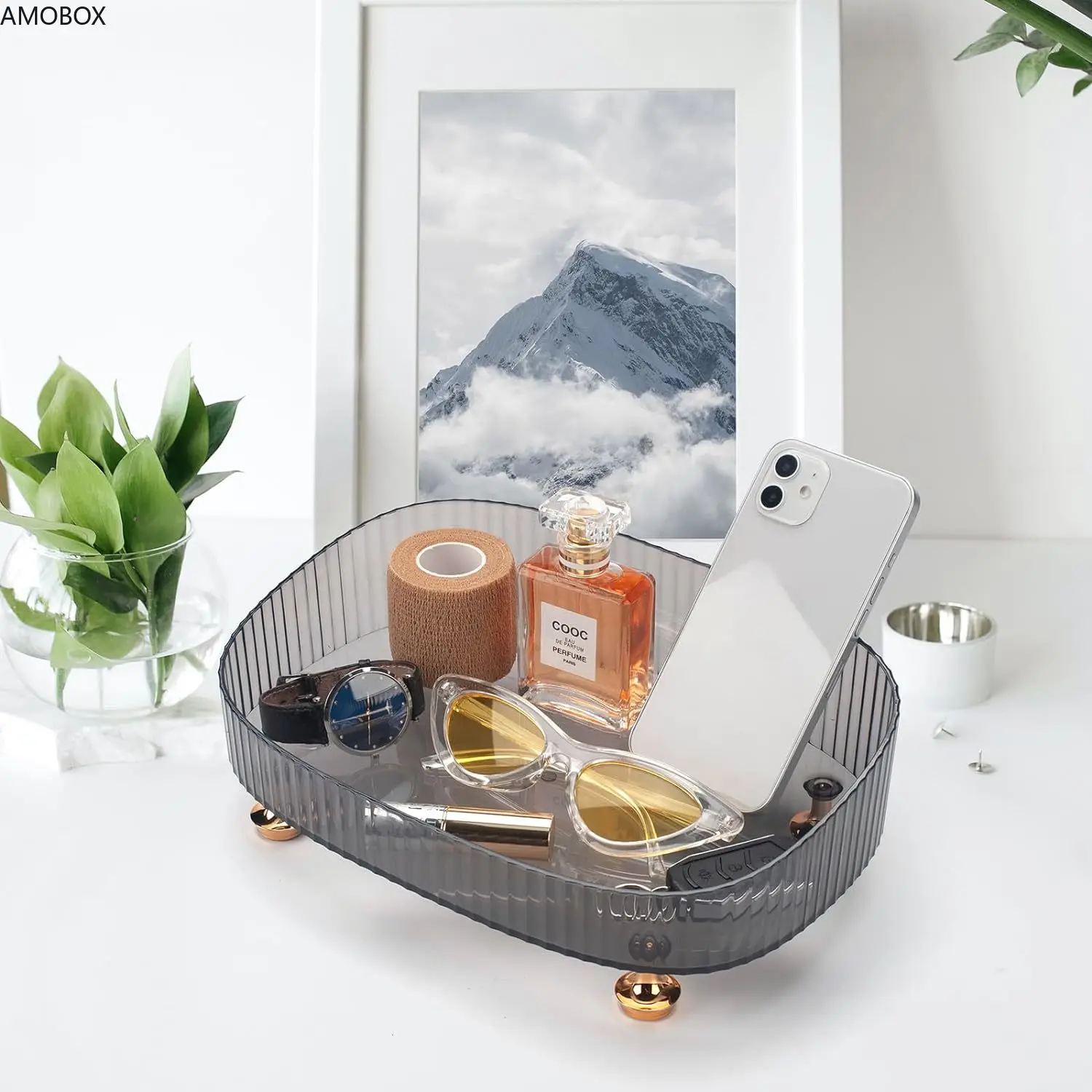 AMOBOX-Huile de maquillage et de parfum, escalier décoratif de commode, organisateur de dessus de seau pour cosmétique, sunOfficial