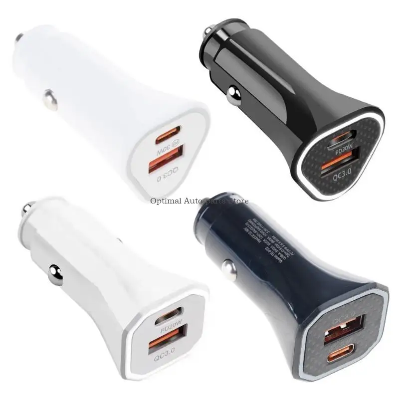 

38W Car Adapter with Double Ports Auto Quick Charging Adapter for Multiple Gadgets