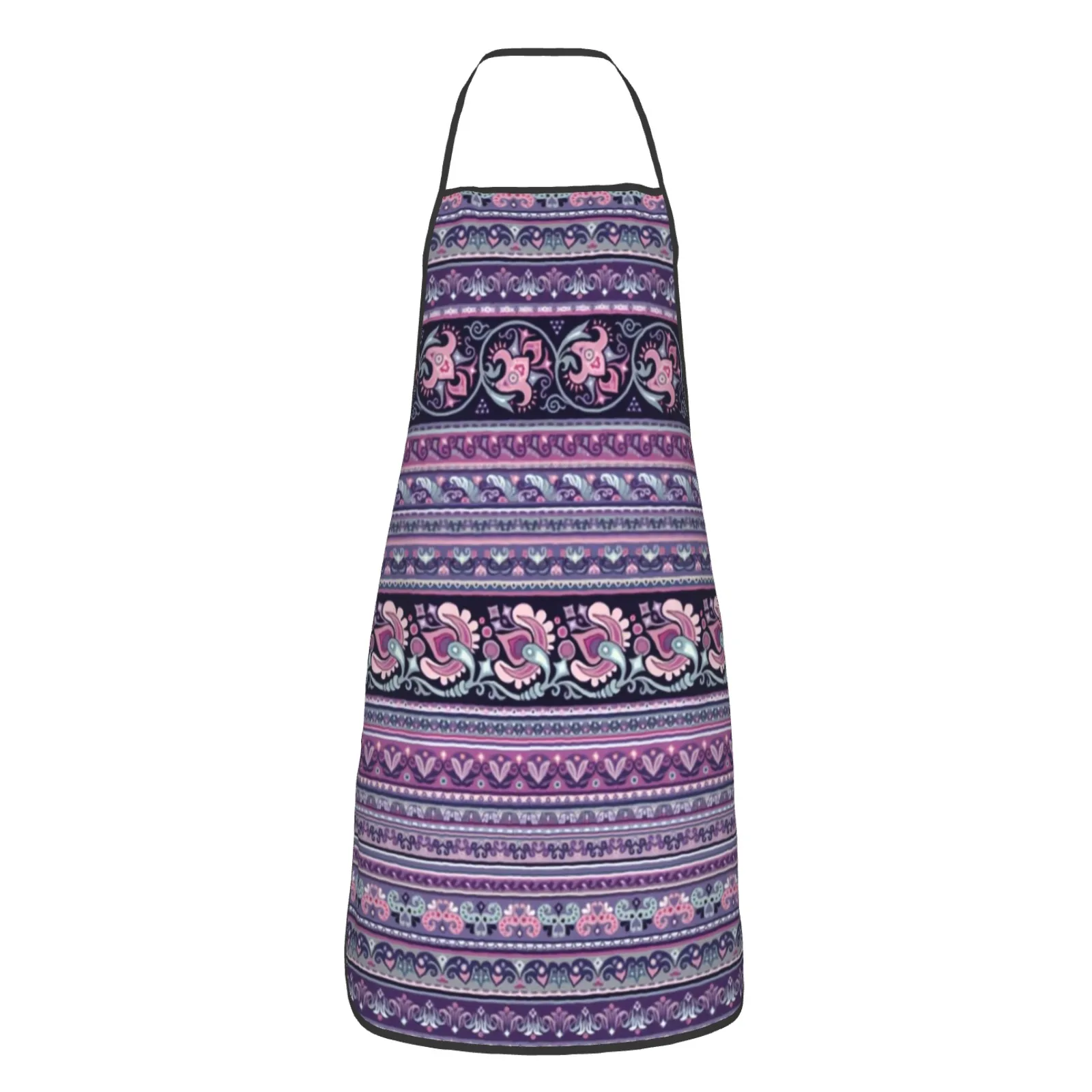 Bohemian Striped Polyester locking hem Apron Home Cooking Baking Kitchen Colorful Flower Apron Colorful Colorful