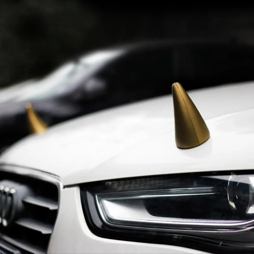 1/2 قطعة ديكور سقف السيارة ملصقات سيارة ستيريو ثلاثية الأبعاد ملصقات قرن الشيطان الإبداعية اللطيفة