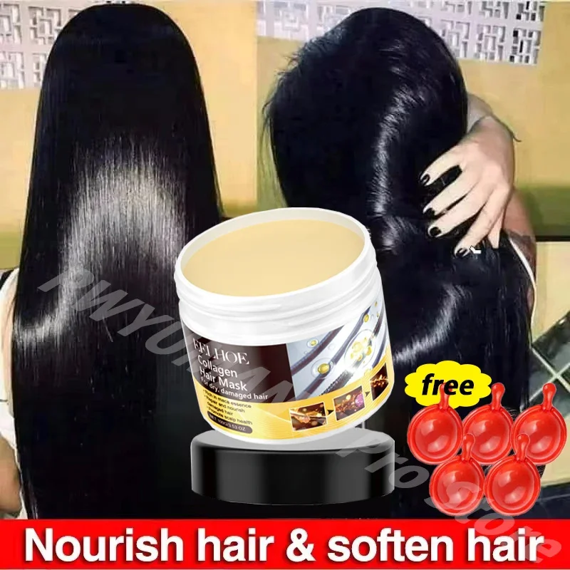 

Collagen Keratin Hair Mask Dual Oil Control Moisturizer Conditioner Soft Smooth Frizz Damaged Repair Revitalize HairCare Product