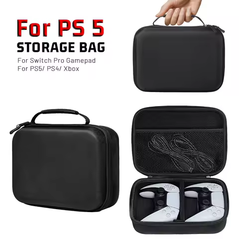 Dual controller storage bag portable EVA bag suitable for PS 5 PS 4 various game controllers, handles, game accessories
