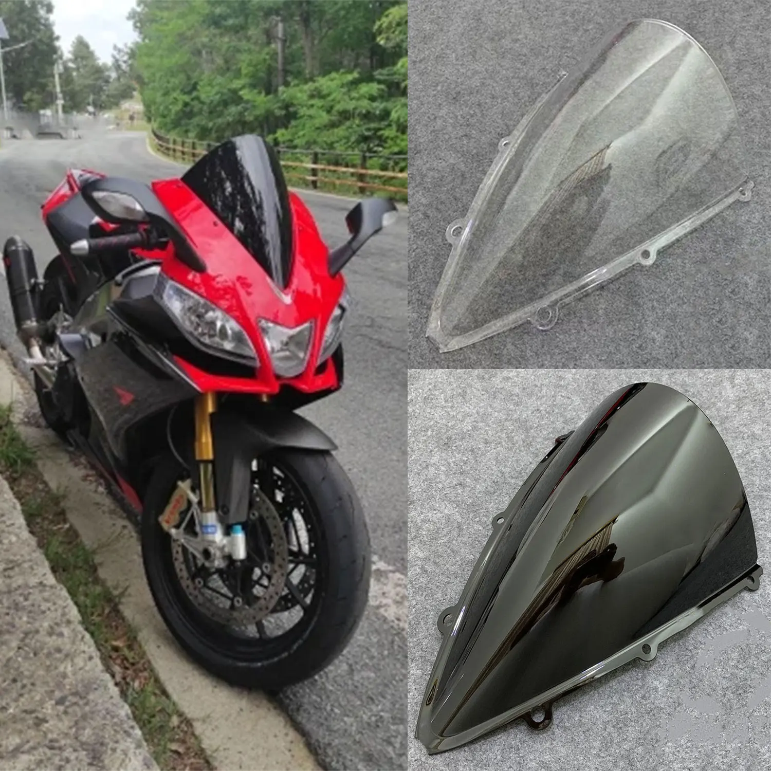 For Aprilia RSV4 R RSV4R RS4 125 2009 2010 -2014 2015 2016 Motorcycle Windscreen Screen Wind Deflectors Double Bubble Windshield