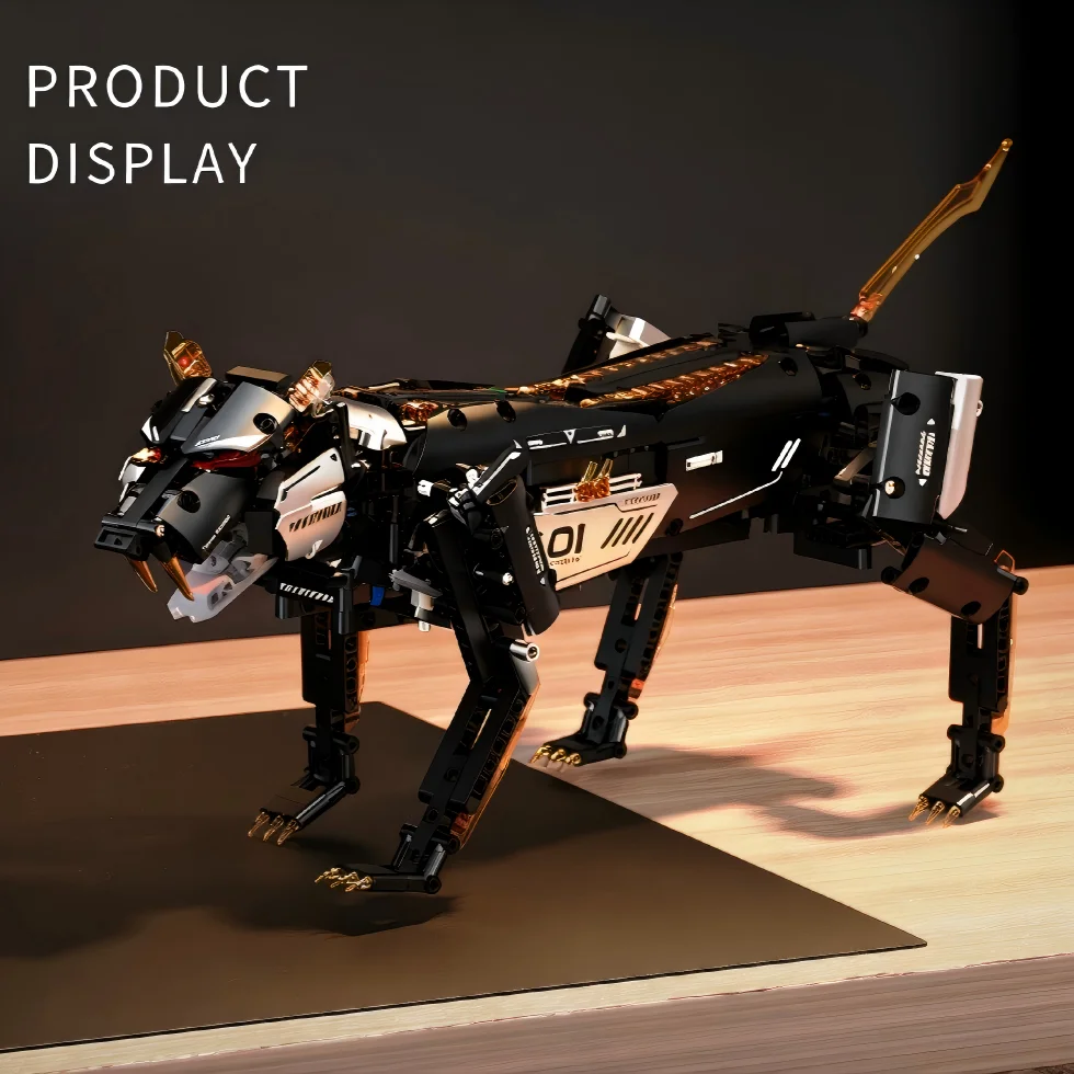 New Remote-Control Mechanical Leopard Programming Building Blocks Electric Robot Dog Educational DIY Toy for Boys' Birthday Gift view 5