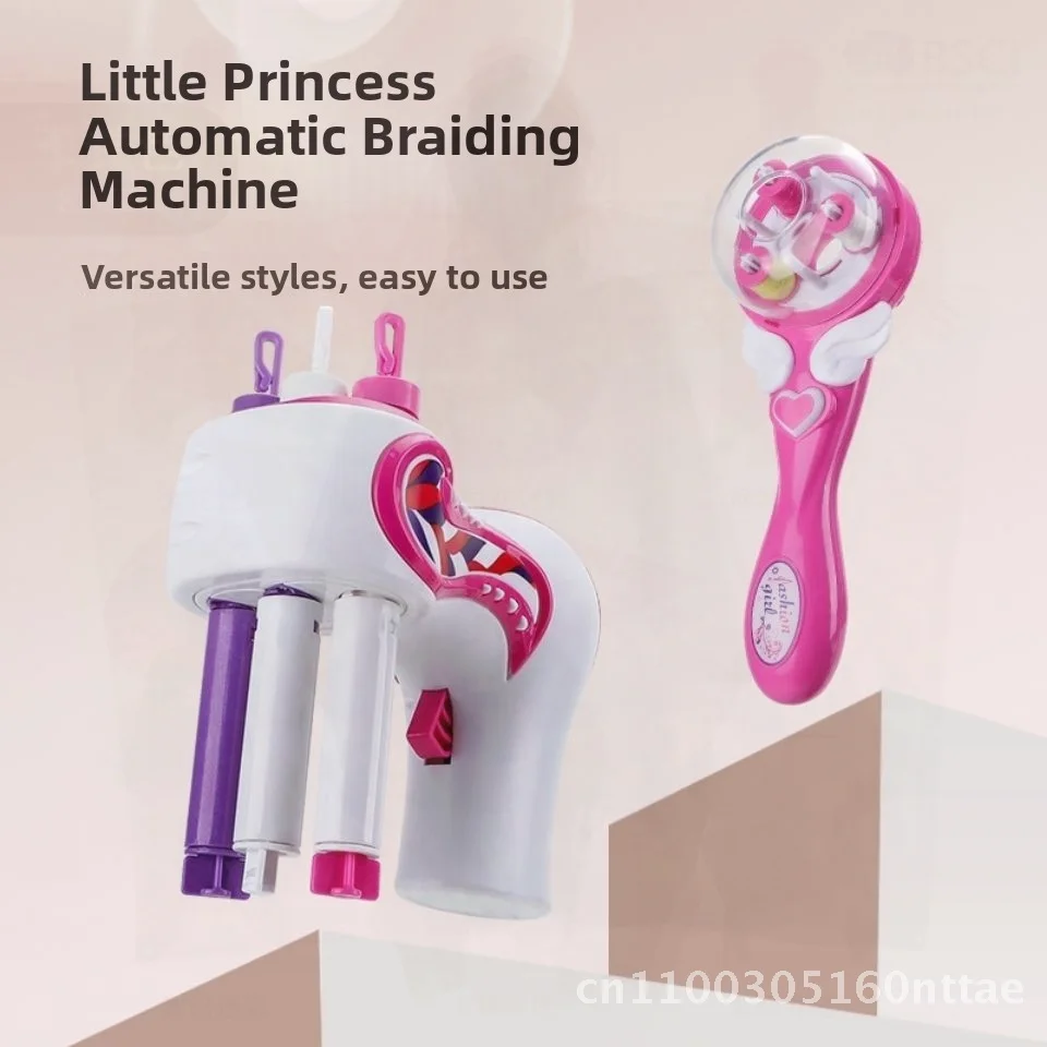 Dispositivo automático de trança de cabelo para crianças, faça você mesmo, meninas, casa de brincar, máquina de tranças de maquiagem, brinquedo para brincar criativo e diversão de cabelo