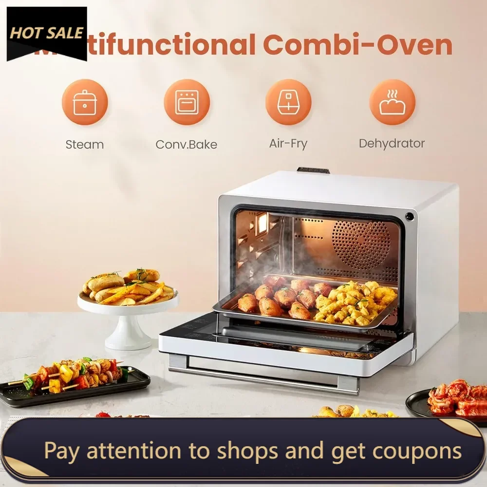 4-in-1 Countertop Convection Steam Oven, Air Fryer, Dehydrator with True Convection Bake, Steam-Bake, Broil, 40 Preset Menu