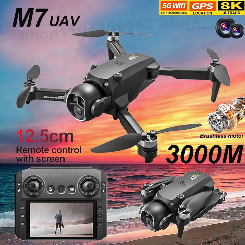 

НОВЫЙ мини-дрон M7, 8K HD камера, предотвращение препятствий, аэрофотосъемка, бесщеточный двигатель, складной радиоуправляемый квадрокоптер, игрушки для мальчиков, БПЛА, подарки