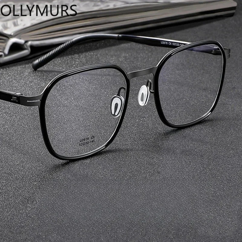 

OLLYMURS ультра легкие очки TR90 из сплава по рецепту, винтажная оправа для очков, модные безвинтовые очки для мужчин и женщин