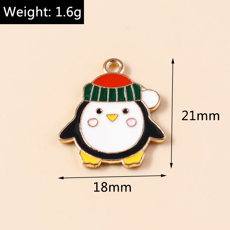 10 stücke Emaille Weihnachten Charme Lebkuchen mann Schneeflocke Schneemann Santa Anhänger für DIY Halskette Ohrring Schmuck Herstellung Zubehör – Detail 19