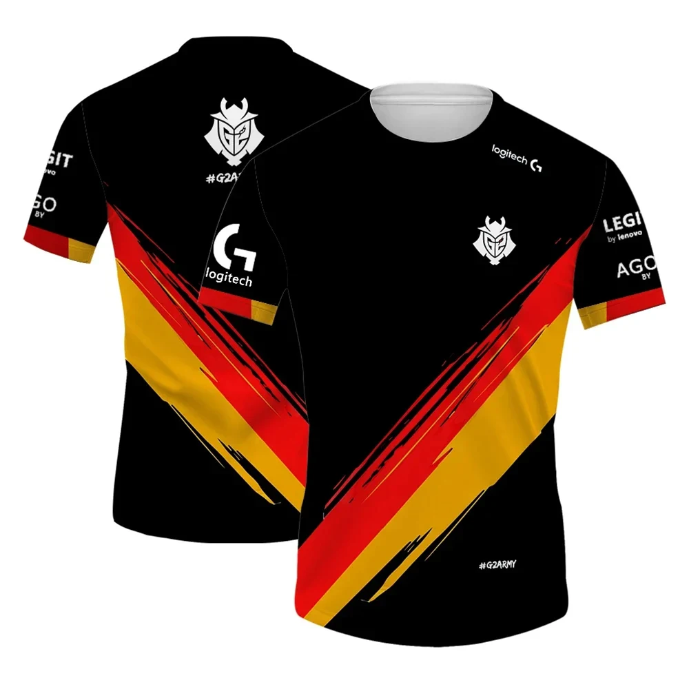 2024 Sommer 3d gedruckt T-Shirt Herren schnell trocknende Uniform g2 E-Sport Sportswear Harajuku Kurzarm übergroßen Trainings anzug