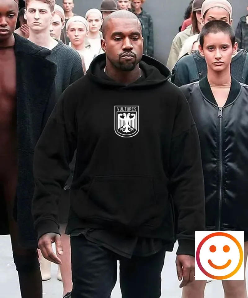 Double Eagle Head Print Kanye West Vulture Hoodie Sweatshirts Men Women High Quality Fleece Casual Loose Fit Hooded Pullovers