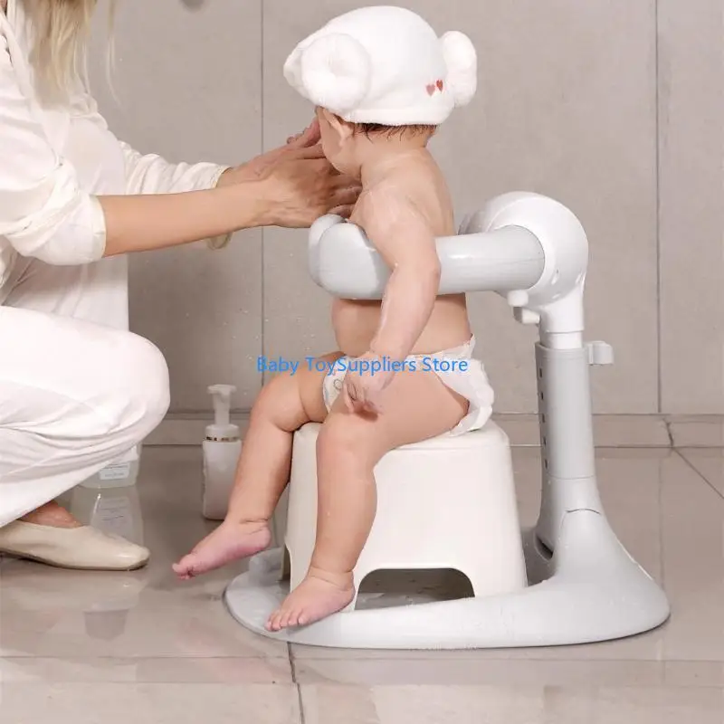 

R1WF Baby Standing Bath Station Adjustable Height Foldable Designing Shower Rack for Easy Storage And Safe Bathing Experience