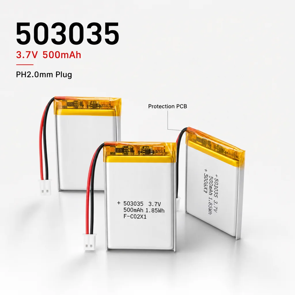 LiPo Battery 503035 3.7V 500mAh Replacement Polymer Cell for Bluetooth Headset Pet Drinker MP3 MP4 DVD GPS Audio
