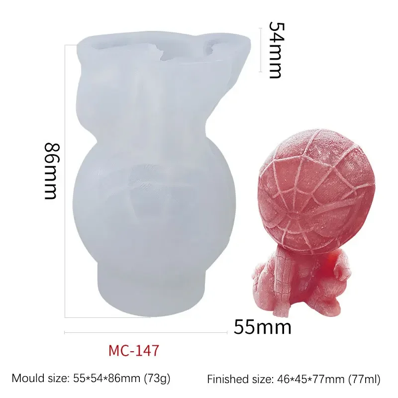 Spider Small Round Man Silicone Ice Cube Maker Diy Epoxy Casting Mould Handmade Crafts Ice Cream Tools Ice Molds for Whiskey