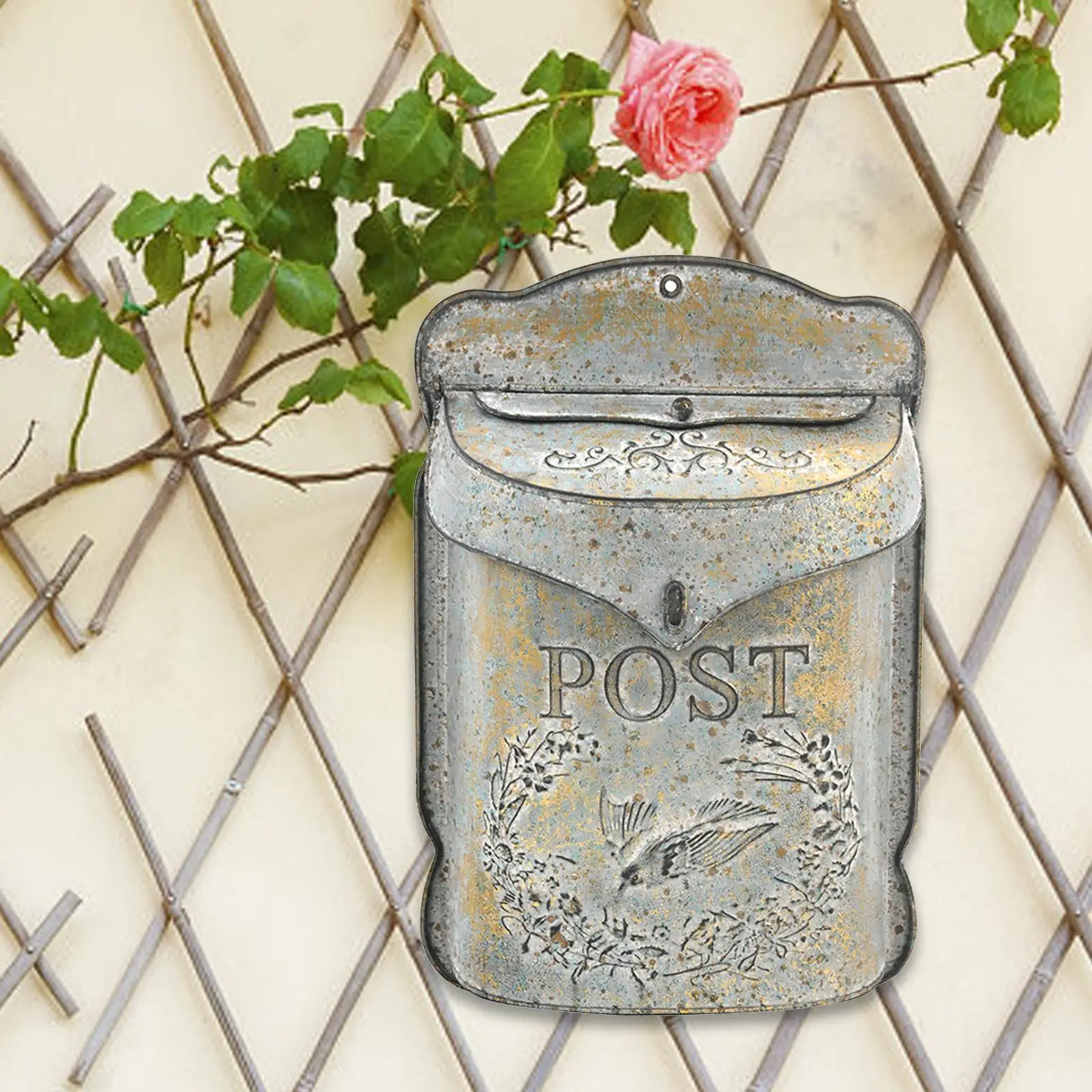 Mailbox Drop Box Wall Mounted Vintage Style Mail Box for Garden Porch Home