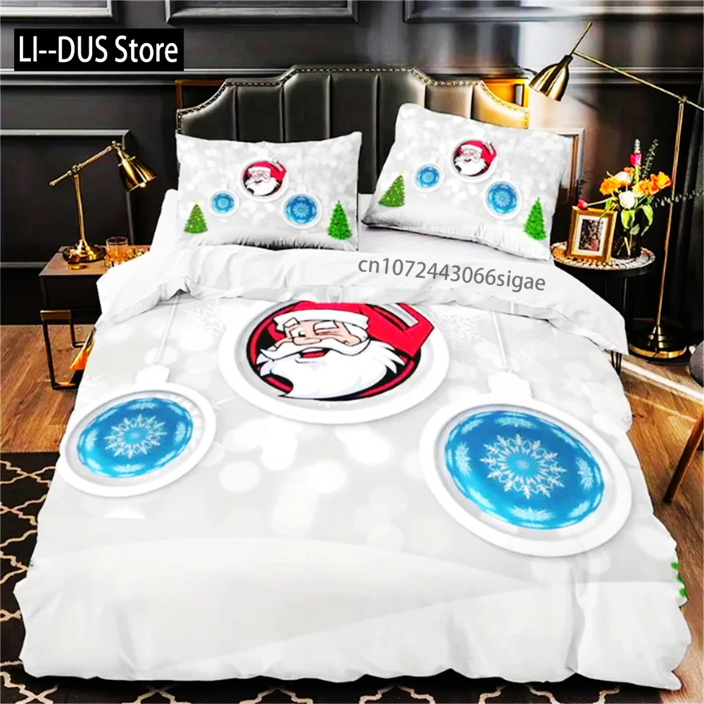 

3D Digital Print Christmas Bedding Set, 2/3 Piece Duvet Cover Soft Polyester Sheet Set With Zipper Closure Bedding Set