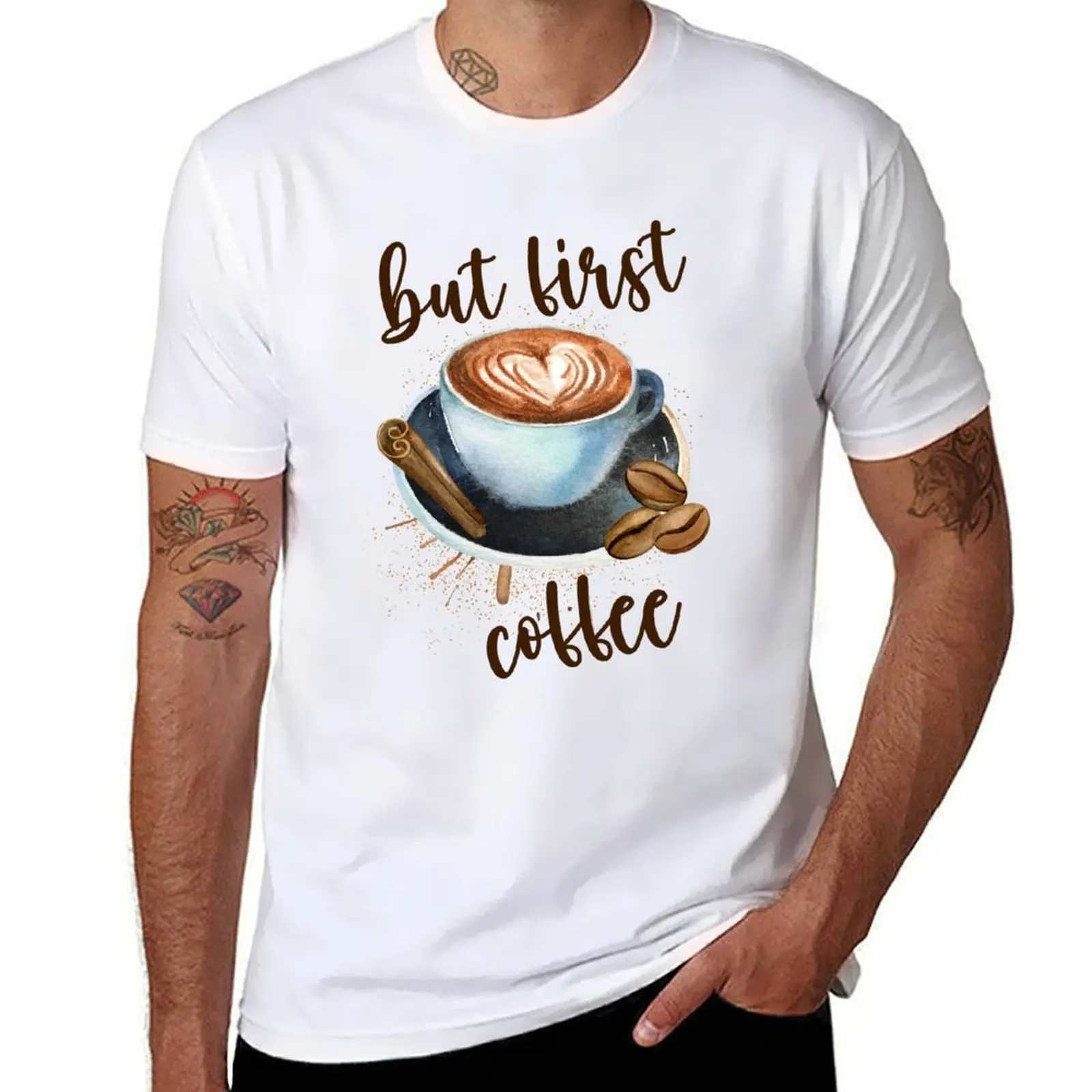 HOT SALE But First Coffee T-Shirt T Shirts for Man Pack  T-Shirt  Man Graphic T Shirt High Quality T-Shirt  Fashion Top Tees