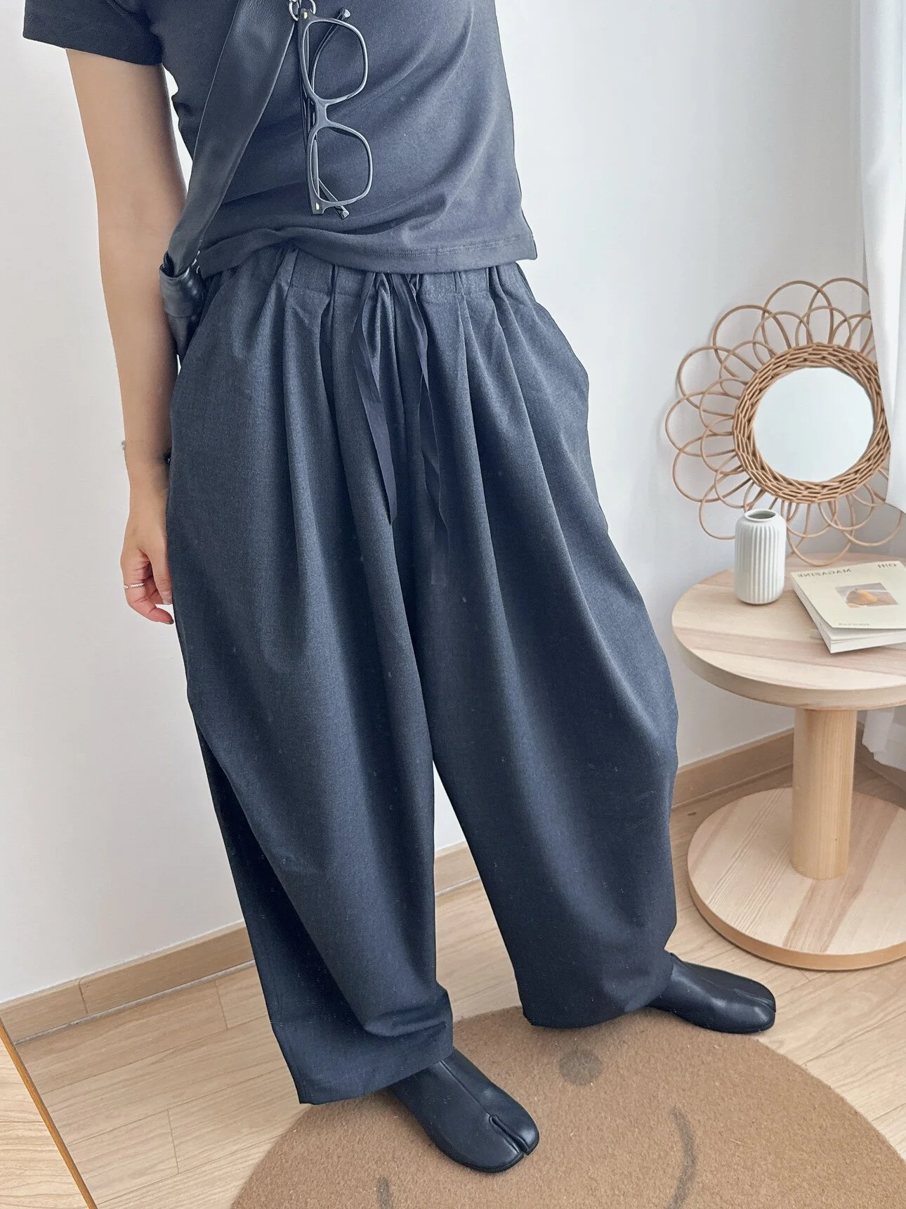 

Женские повседневные свободные брюки с эластичным поясом и широкими штанинами, пэчворк, однотонные, весна-осень