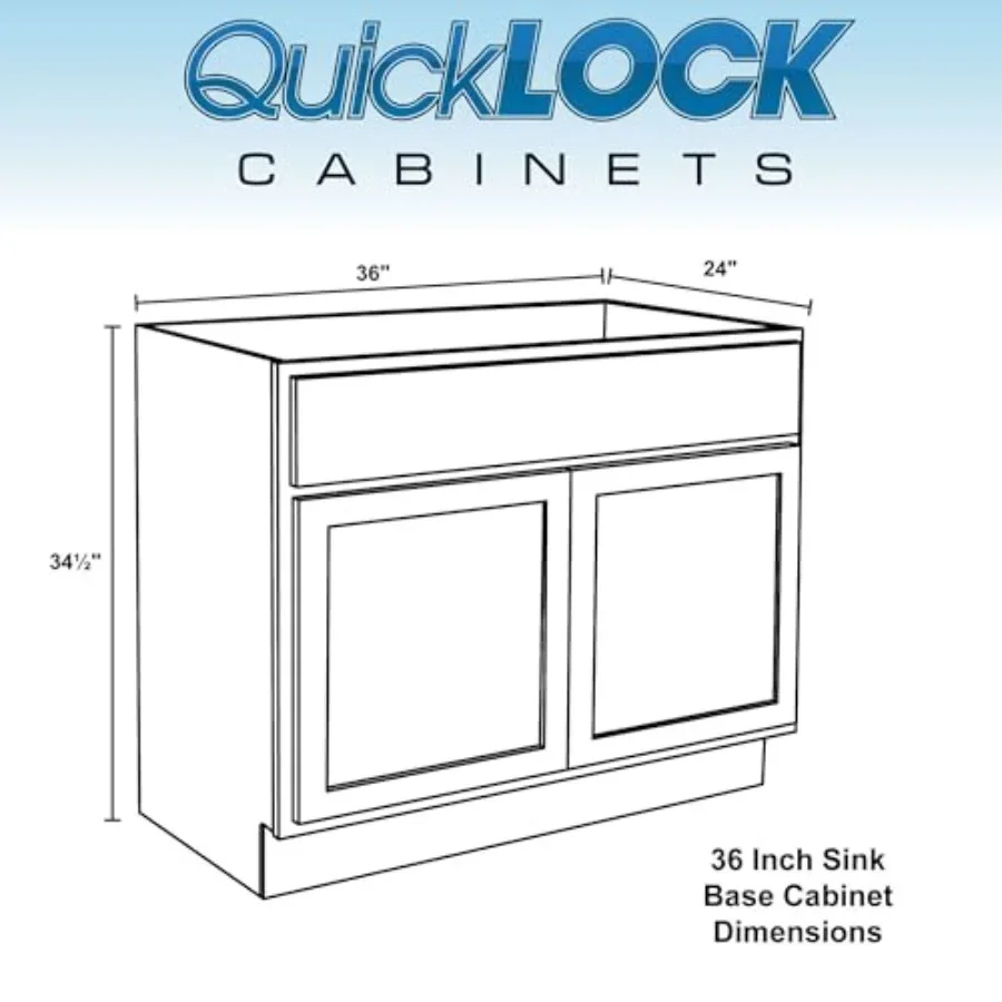 Quicklock RTA Ready-to-Assemble Base Kitchen Cabinets - Shaker Style Made in America (, 36