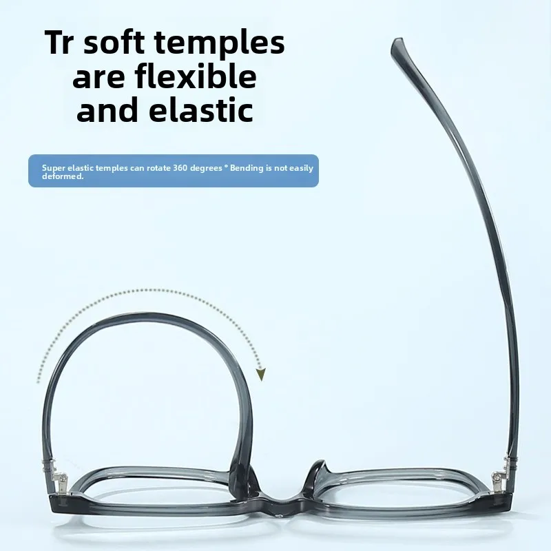 CLLOIO 레트로 다용도 내구성 처방 안경 안티 블루 라이트 TR90 사각 프레임 근시 안경 프로그레시브 독서 안경