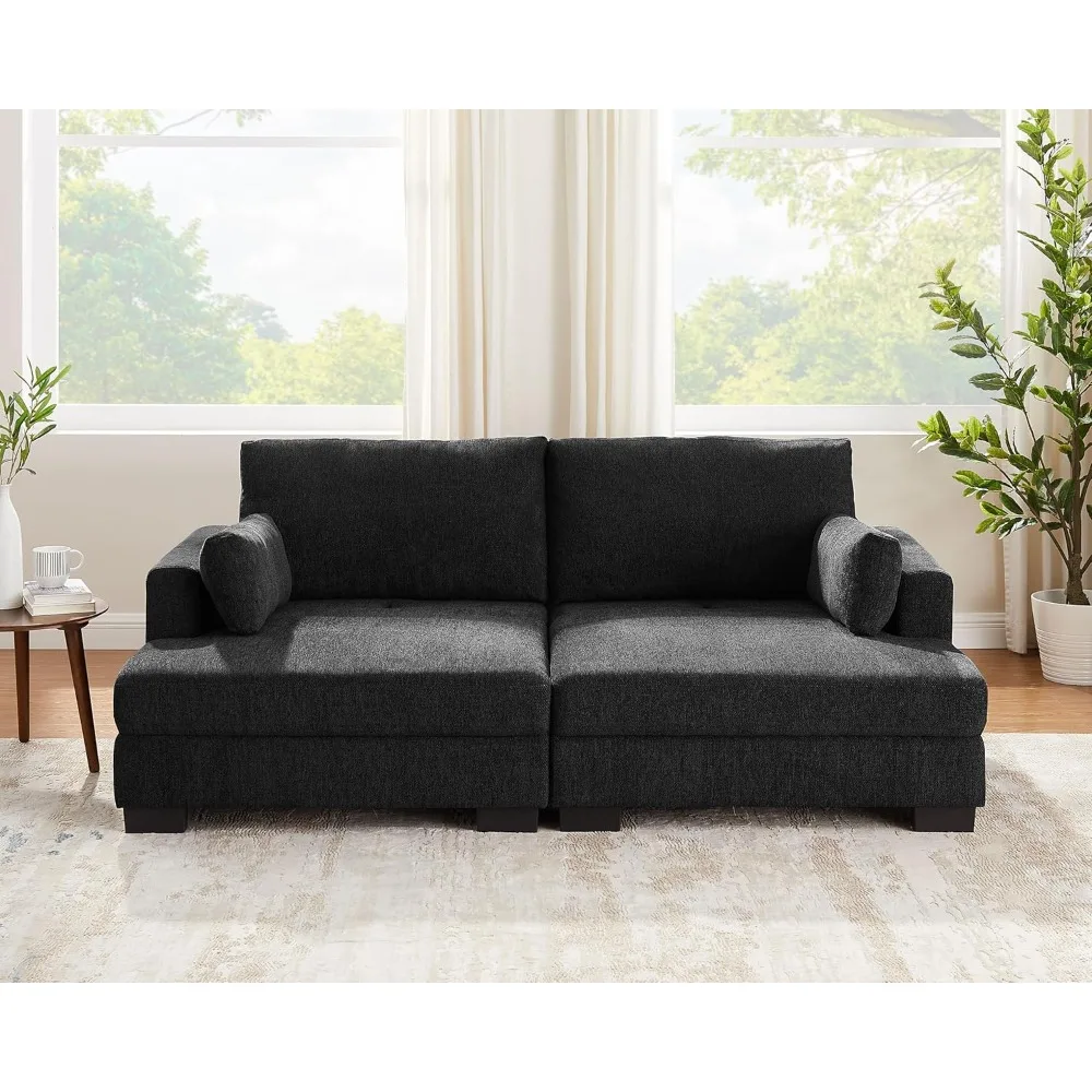 Multifunctional Loveseat Sofa, Easily Converts from to Sofa Bed, Comfortable Thick Seat Cushion, Suitable for Both Living Rooms