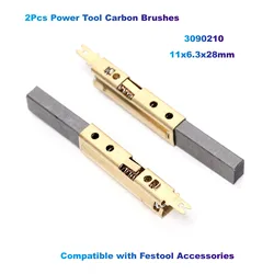 2Pcs Power Tool Carbon Brushes 3090210 (11x6.3x28mm) Compatible with Festool Accessories