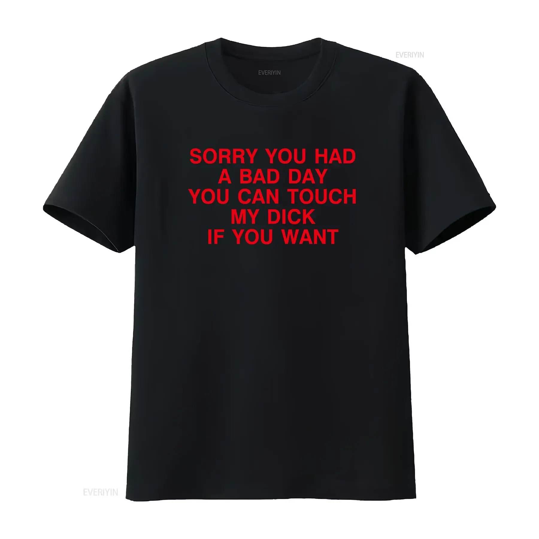 Funny Adult Humor Rude Slogan Red Text Print Streetwear Casual T Shirt vintage Washed Slightly Stylish streetwear Comfortable