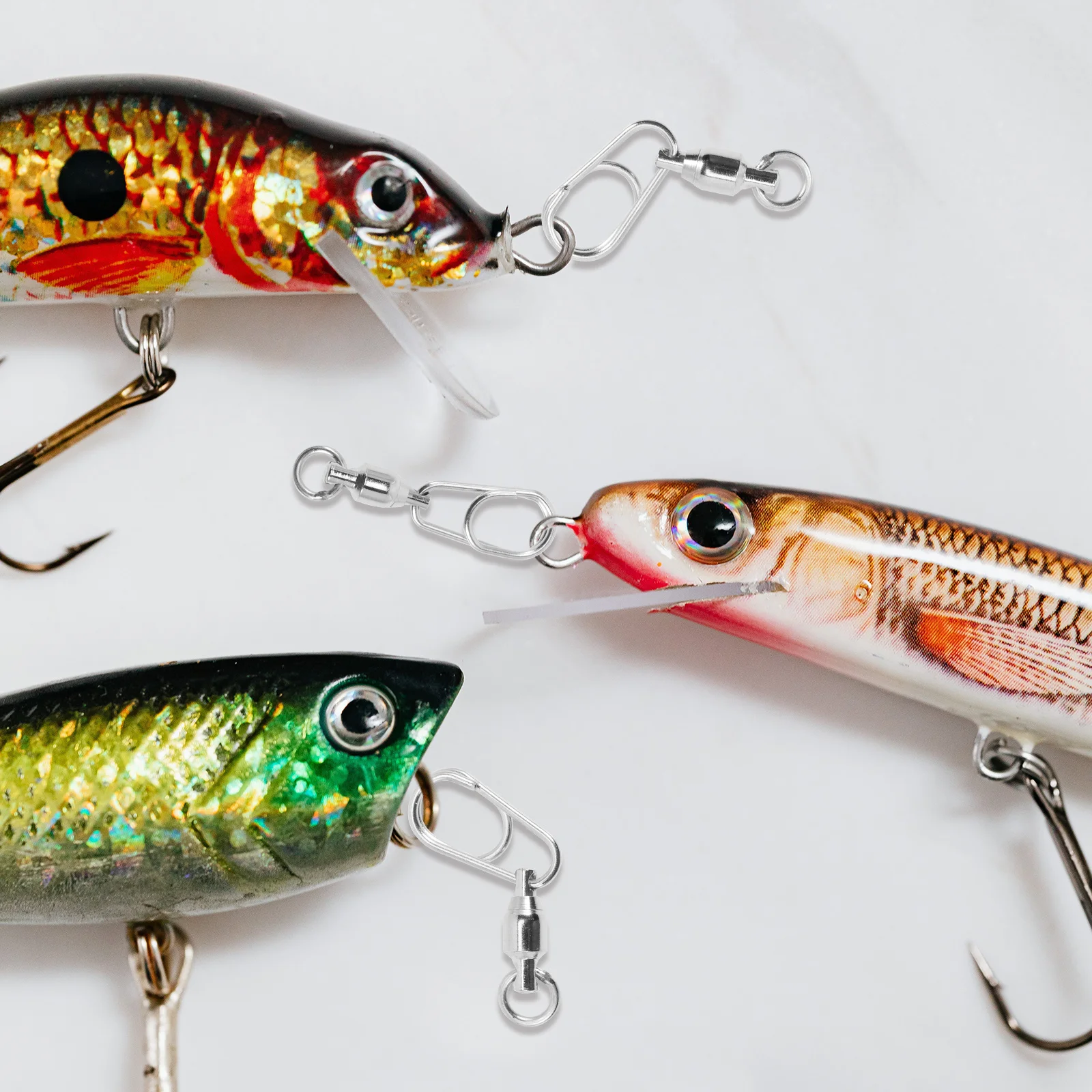 30 قطعة يدور الصيد برميل من الفولاذ المقاوم للصدأ يدور لاستبدال المياه المالحة والمياه العذبة موصلات الطعم الصغيرة الصيد في الهواء الطلق