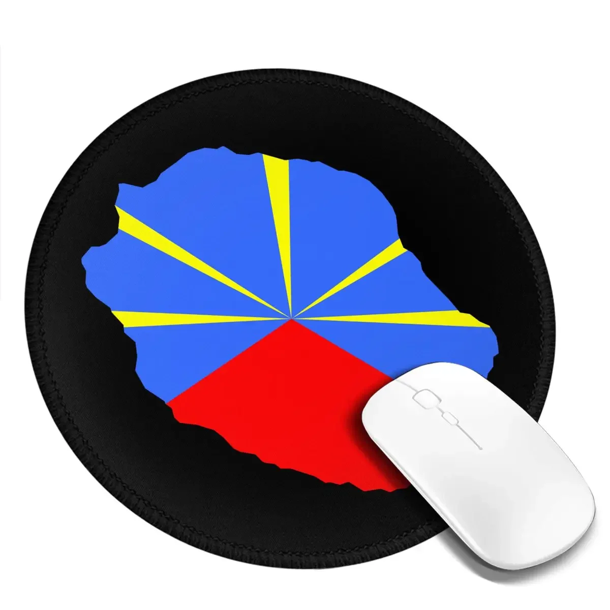 Reunion Island Flag Round Mouse Pad Computer Keyboard Mouse Mat Gaming PC Desk Mat Office Table Mats