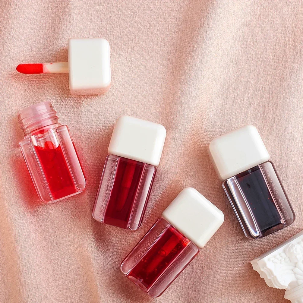 Custom Logo 4colors Lip Tint Pigment Long Lasting Waterproof Moisturizing Jelly Waterproof Private Label Makeup Cruelty Free