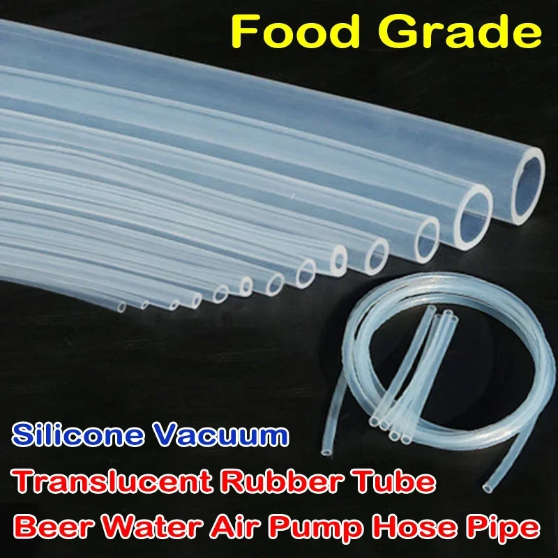 Flexible 1 Meter Food Grade Translucent Silicone Tube Clear Gel dia. 1 2 3 4 5 6 7 8 mm Beer Milk Rubber Hose Pipe Soft 1 M New