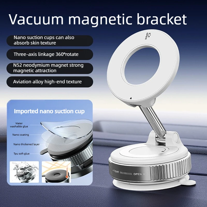 MagSafe Autotelefoonhouder, Ultrastabiele Magnetische Houder, 360° °   Rotatie voor iPhone en Android, strakke minimalistische dashboardstandaard