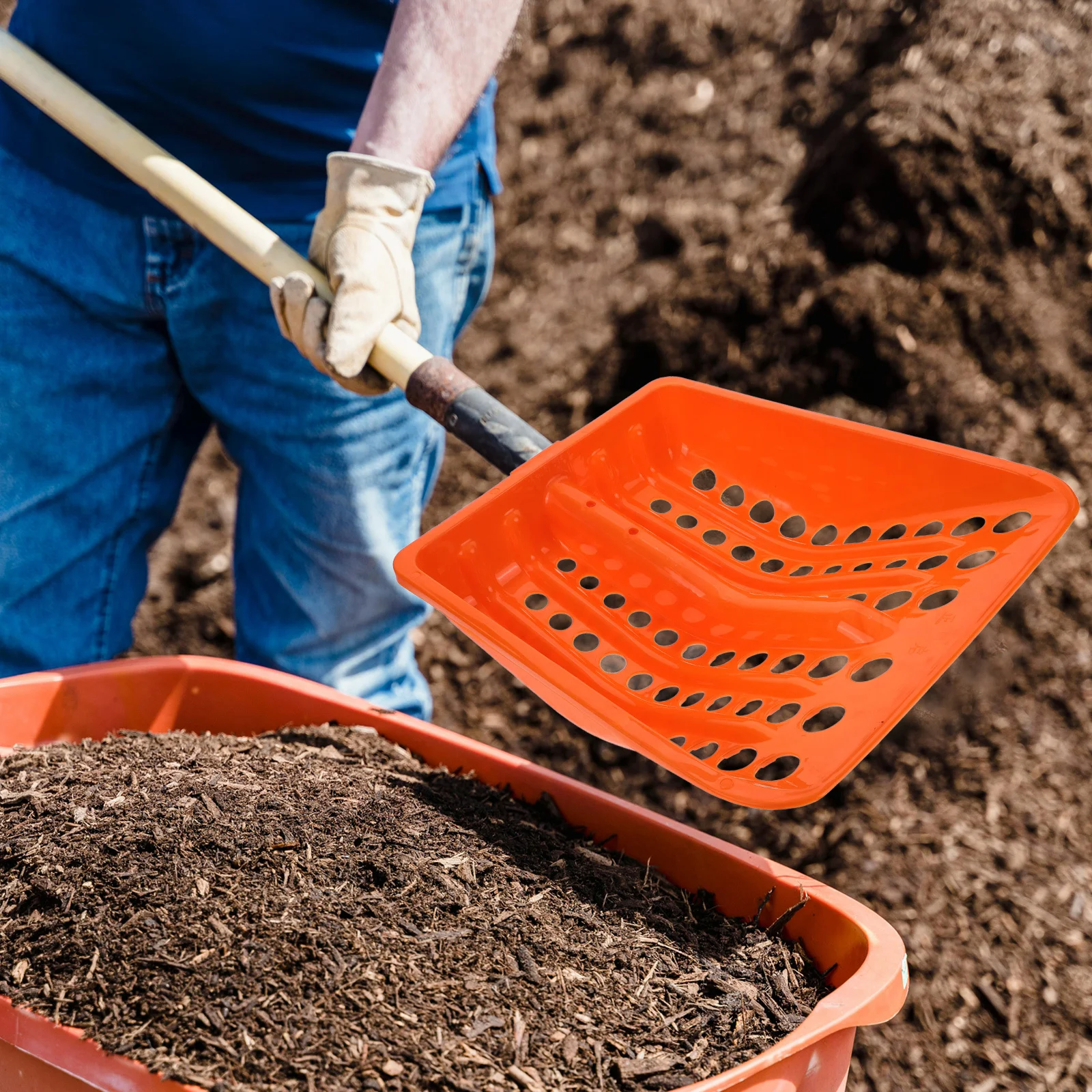 Testa della pala per setacciatura in plastica di lunga durata Strumento multiuso per l'alimentazione agricola dei grani di neve Sostituzione leggera e durevole