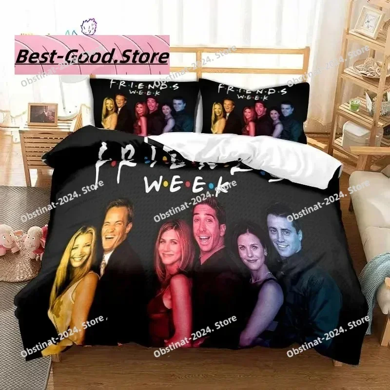 Friends Drama TV Series Bedding Set Single Twin Printed With Pillowcase Bed Duvet Cover Soft Single Double Queen Super King Size