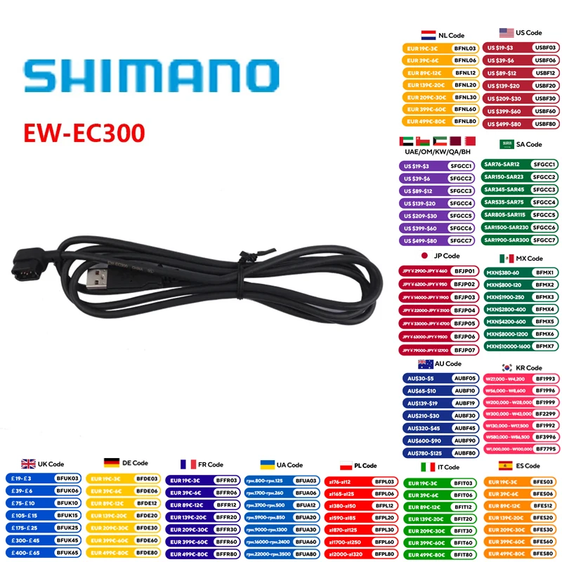 Shimano Di2 Parts EW-EC300 Compatible With Shimano Power Meter For BT-DN300 Battery Charger Original Shimano Parts