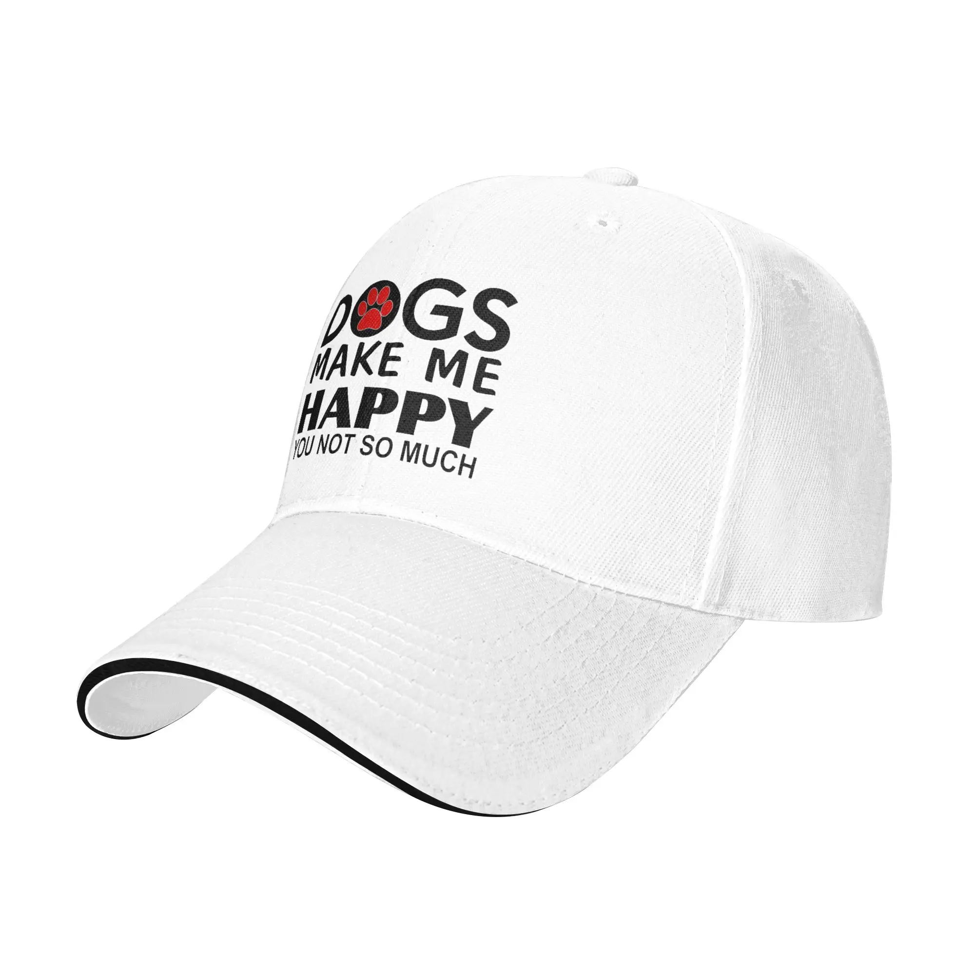Dogs make me happy You Not so much Cap Casual Baseball Caps Adjustable Hat Hip Hop Summer Unisex Baseball Hats Customizable