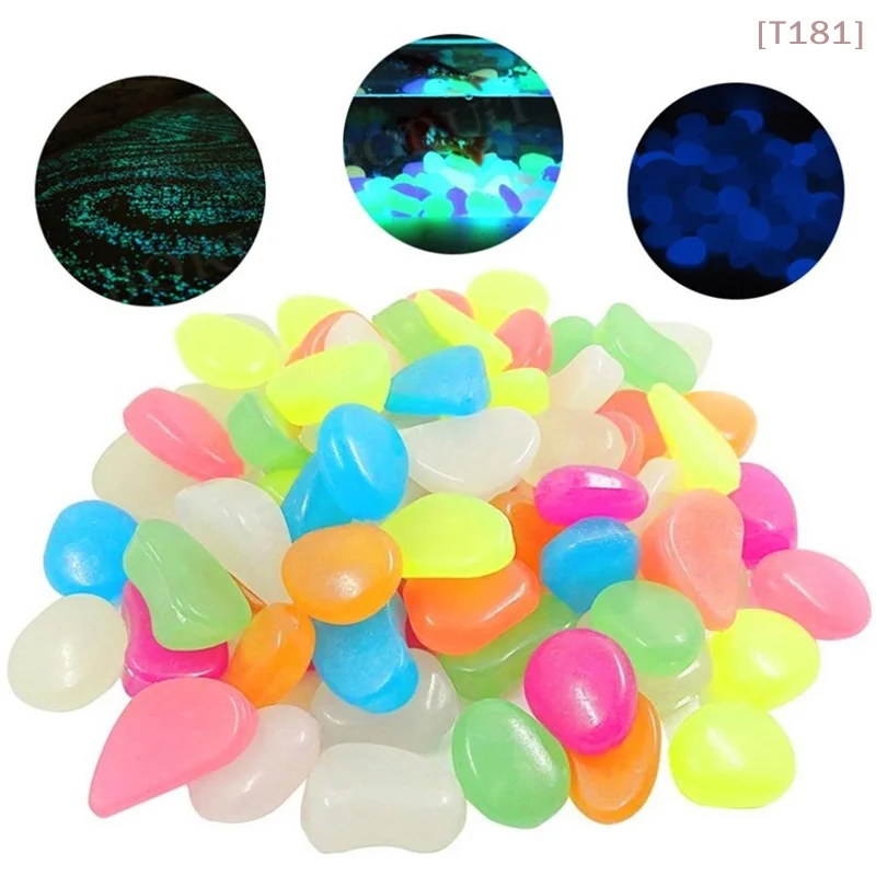 50pcs Garden Decoration Outdoor Luminous Stones Glow In Dark Rocks For Aquarium Fish Tank Gardening Pots Planters Decor Pebbles