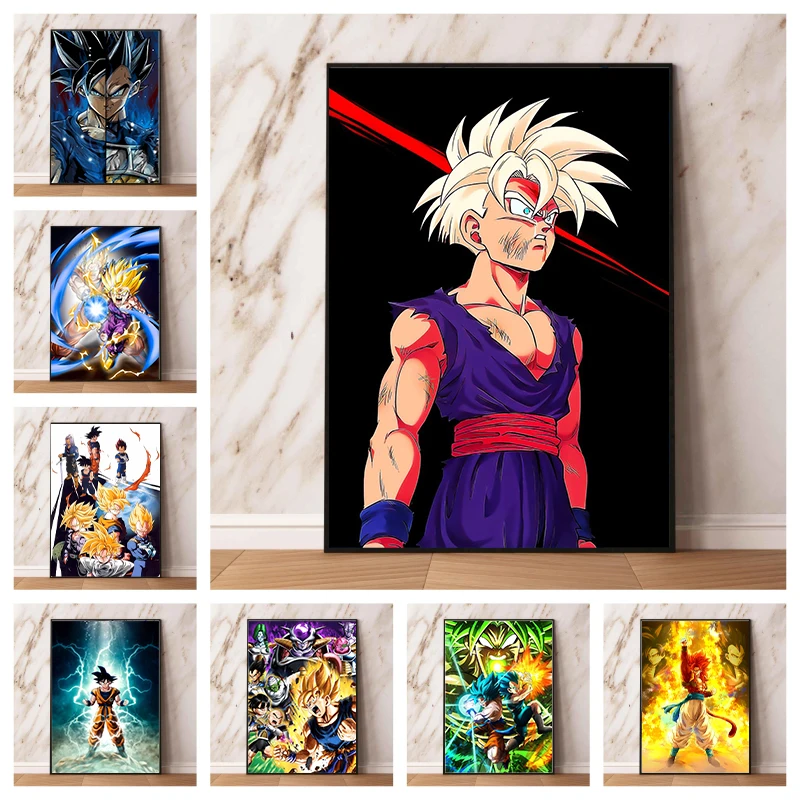 

Anime Canvas Prints Poster Dragon Ball Z Figures Majin Buu Beerus Home Room Bar Wall Decor Art Painting Japanese Classic Retro