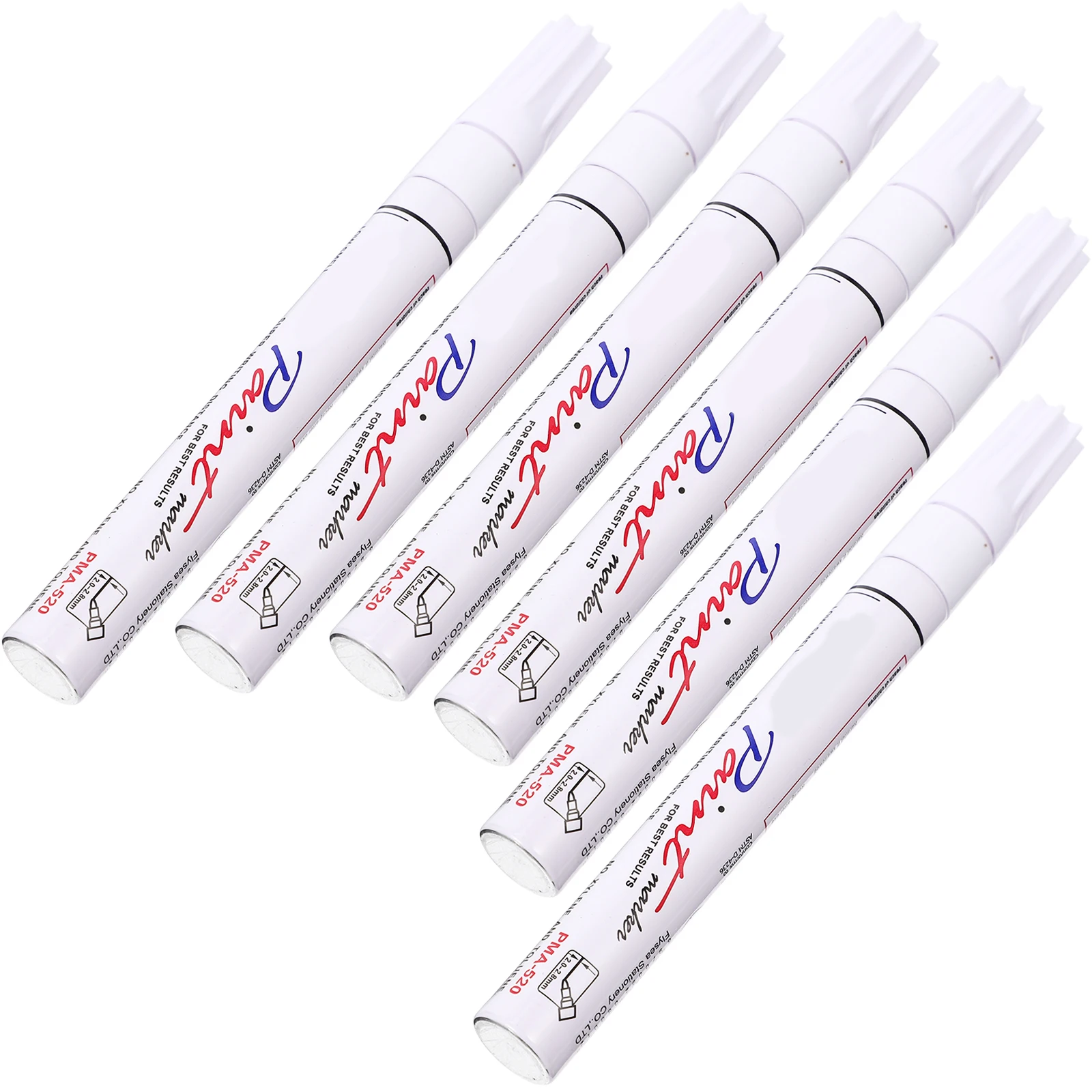 

6 Pcs Marker Pen Car Touch up Paint Repairing Tool Kids Pens White Graffiti Markers Painting Drawing Automatic Craft