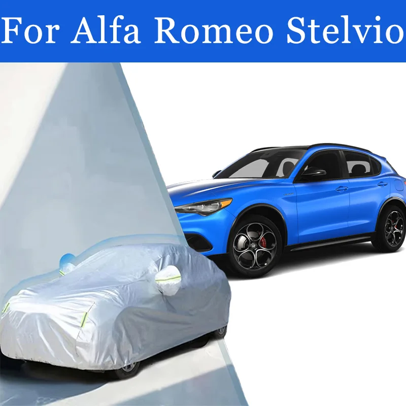 

Полный автомобильный чехол для Alfa Romeo Stelvio, водонепроницаемый летний козырек от солнца, анти-УФ-зимний чехол от дождя и снега, предотвращающий внедорожник