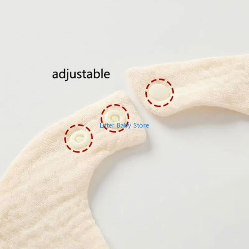 

N80C Comfort Bib for Baby Teething Chewing Adjustable 2-Step Burp Bib Neck Scarf