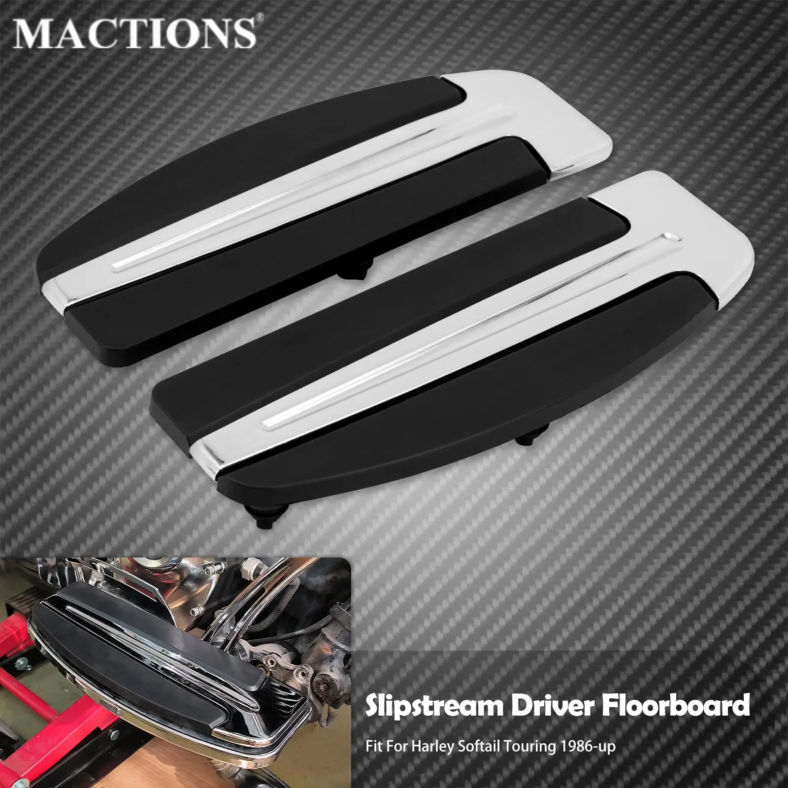 Motorcycle Slipstream Footboard Driver Floorboard Front Foot Pegs Pedal For Harley Softail Touring Electra Glide Fat Boy FLHR FL